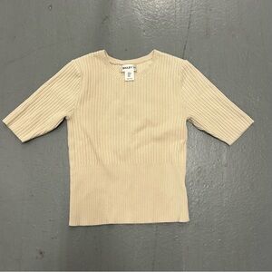 cream bailey / 44 ribbed knit short sleeve top